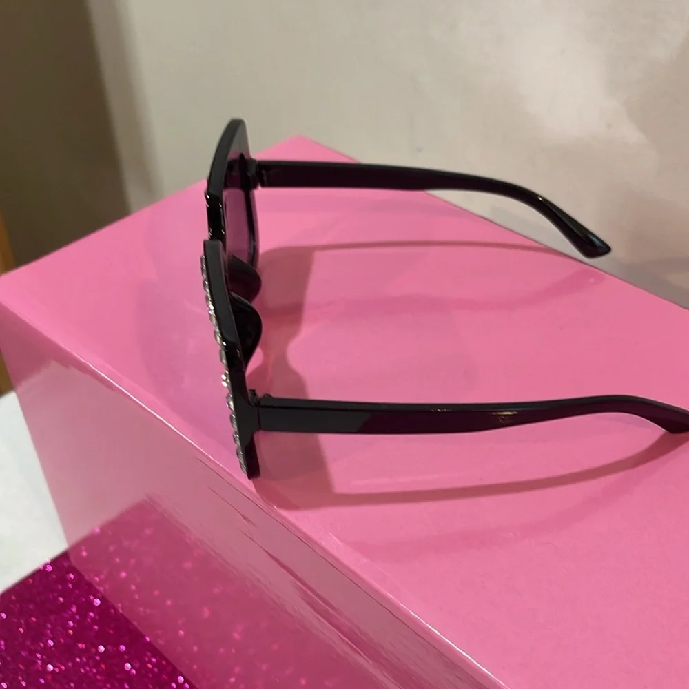Kids Rhinestone Decor Sunglasses